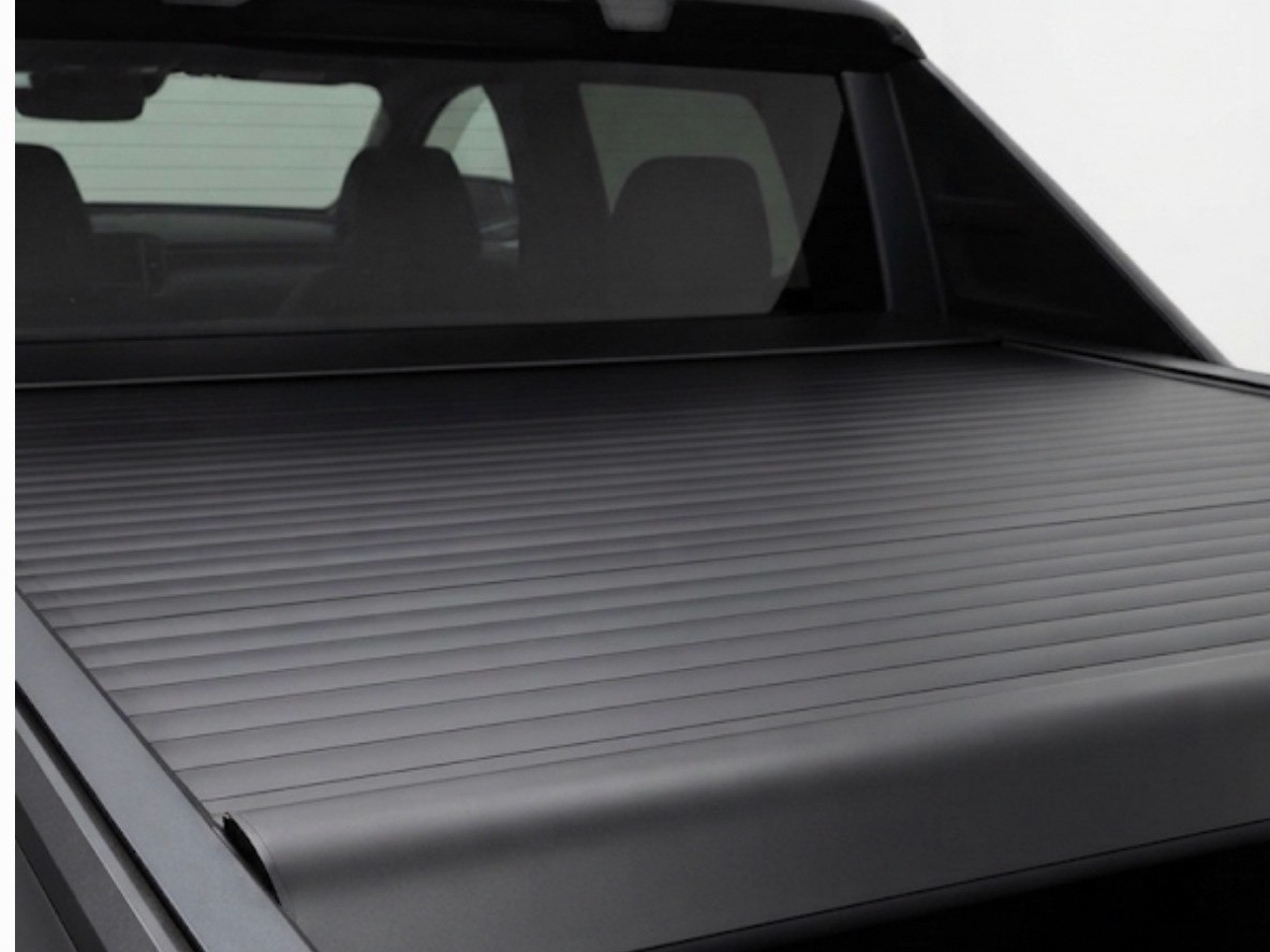 Coverjet CJ-500 electric roller lid tonneau cover installed and closed on a Chevy Silverado EV truck bed, also compatible with GMC Sierra EV